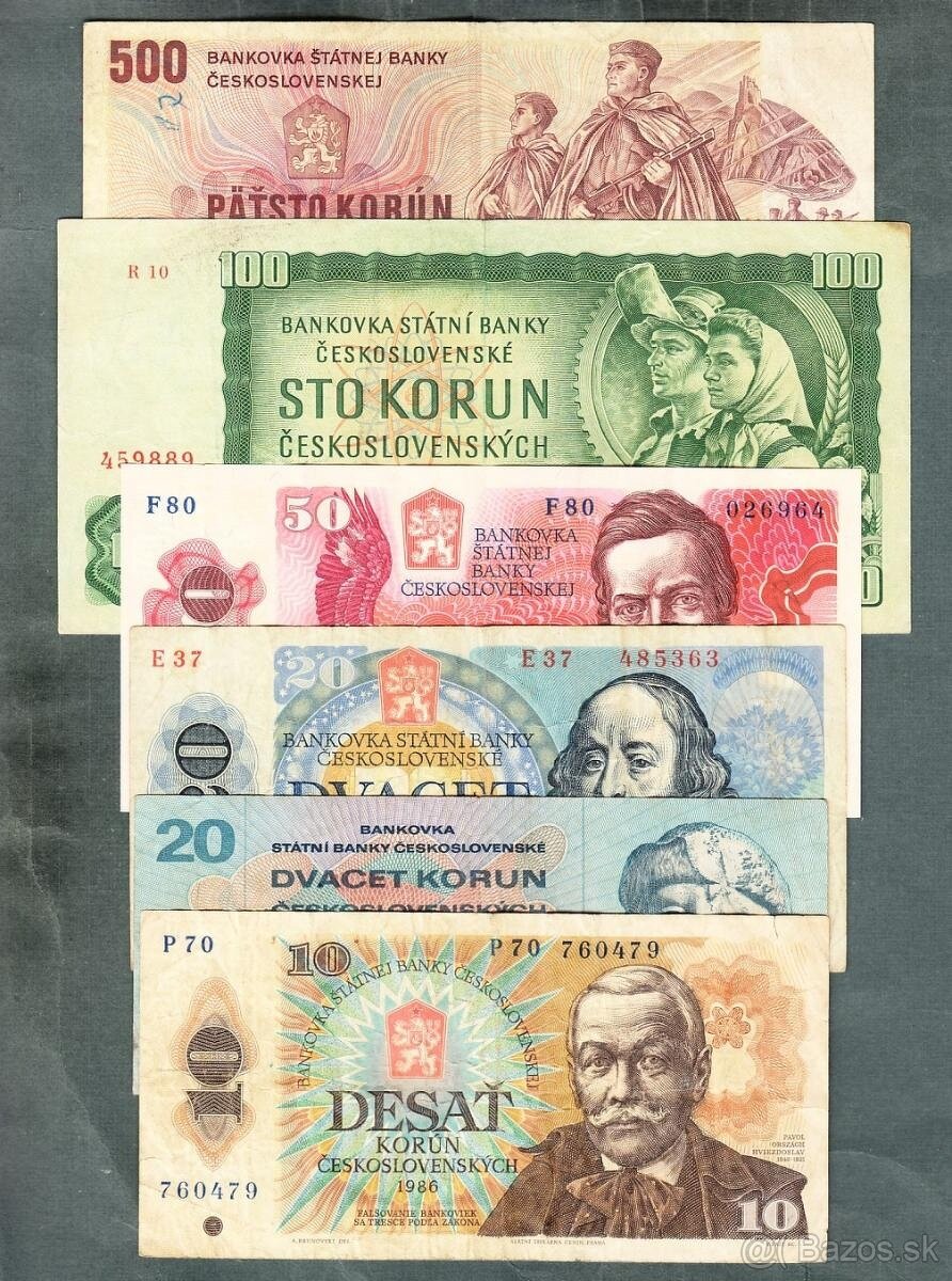 Staré bankovky sestava 1961-1988 - 6 ku