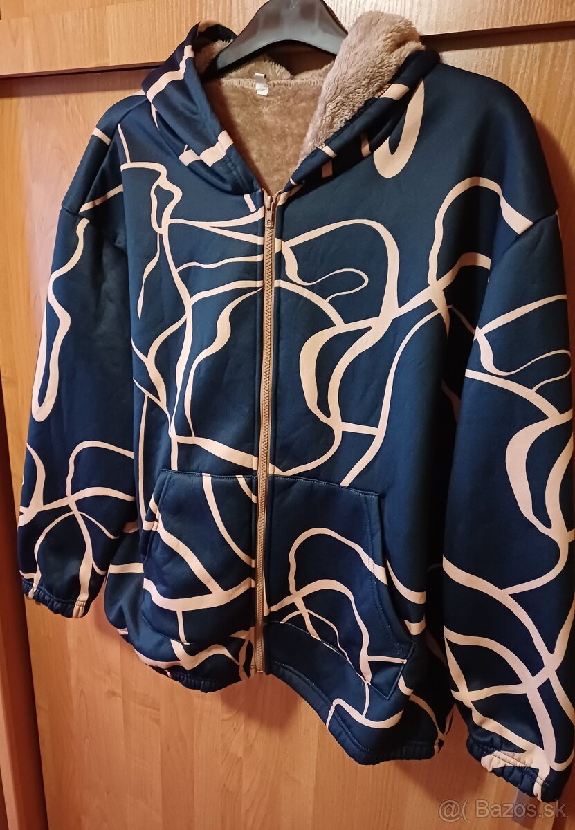 Mikina s kozusinkou pre moletky xxxl