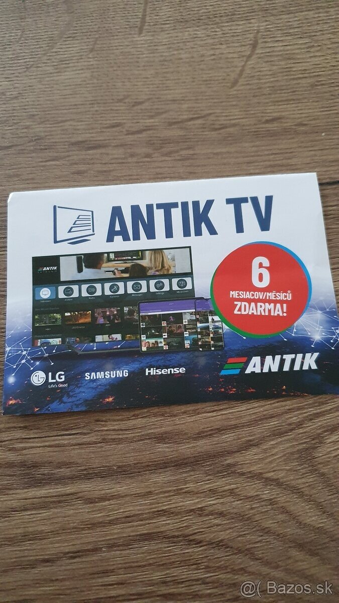 Antik TV voucher na 6 mesacne predplatne TV