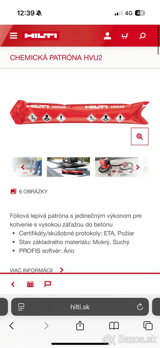 Hilty chemická kotva HVU2 M20x170