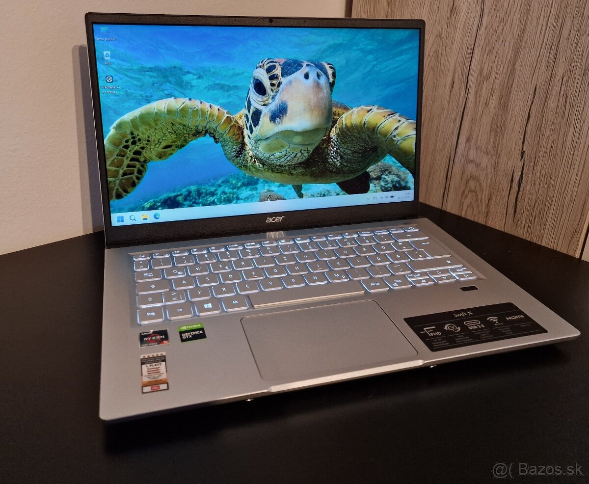 Herný notebook Acer Swift Gtx 1650