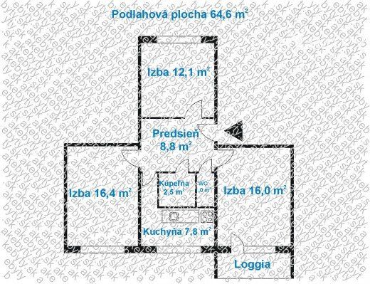 3-izbový byt s loggiou-Baltická ulica, Nad Jazerom, Košice