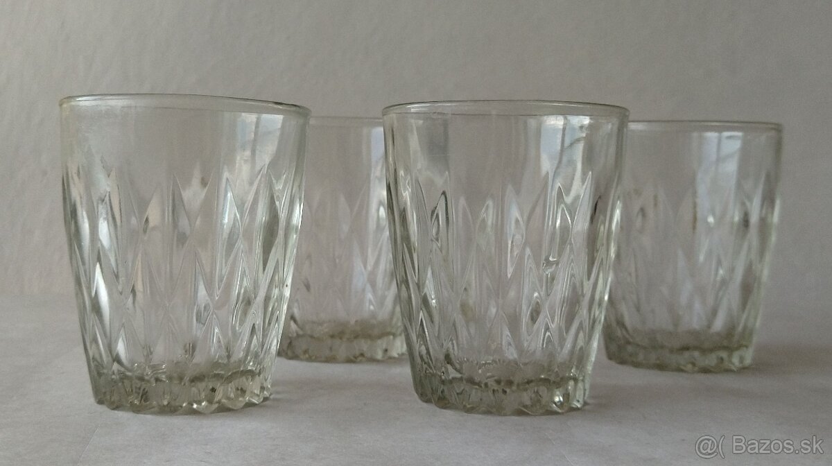Retro sklenené poháre made in USSR (6ks)