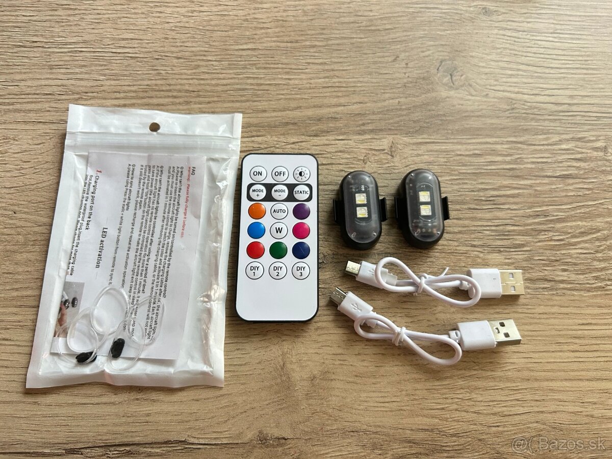 Bezdrôtové RGB LED diódy do interiéru auta