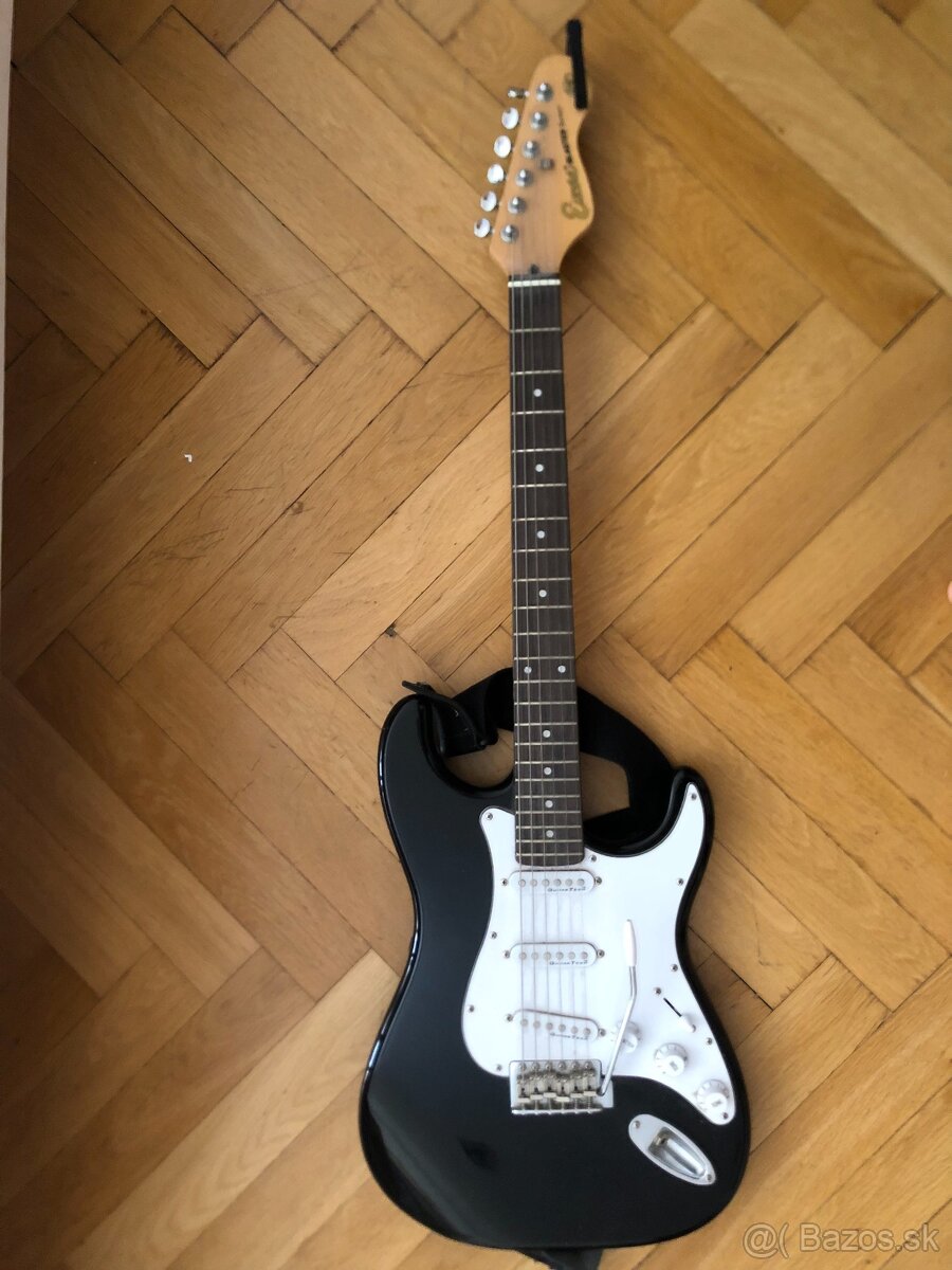 Čiernobiela elektrická gitara
