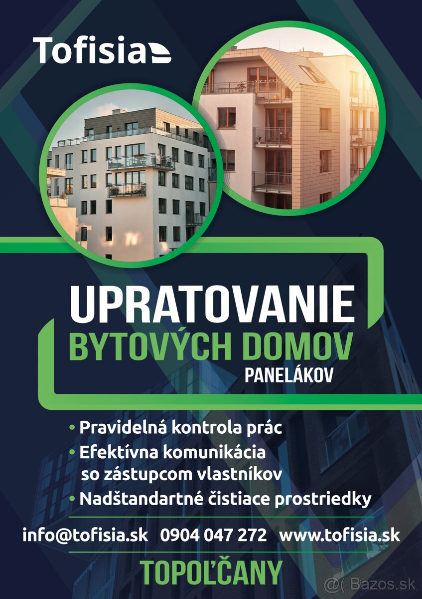 upratovanie bytových domov Topoľčany
