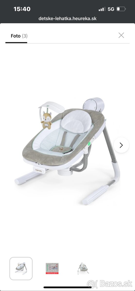 INGENUITY Hojdačka vibrujúca s melódiou