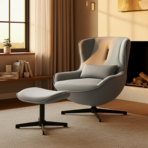 LOREN-360-stupňové otočné kreslo s podnožou