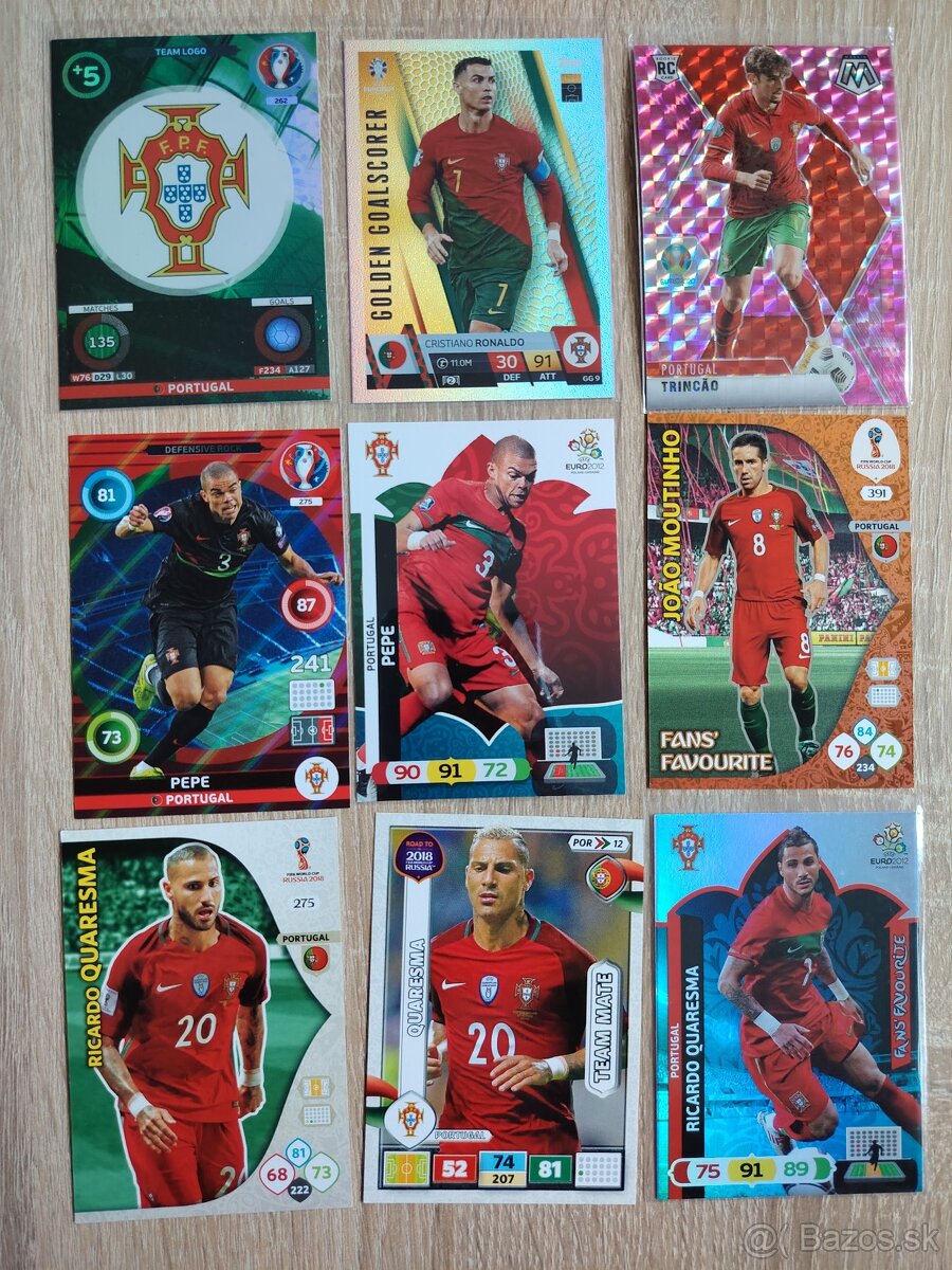 Portugalsko - futbalové kartičky