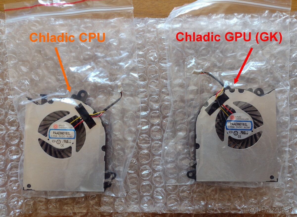 Set CPU+GPU chladiča pre MSI notebooky série GS60