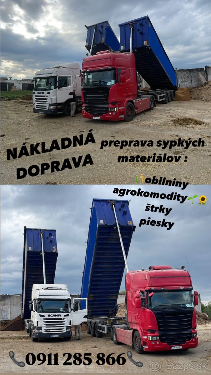 NÁKLADNÁ AUTODOPRAVA SYPKÉ MATERIÁLY