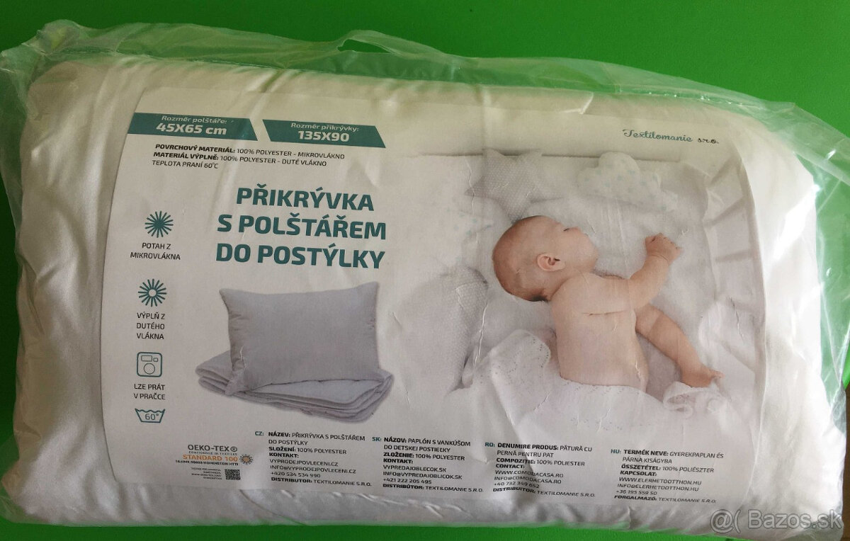 Paplón s vankúšom do detskej postieľky