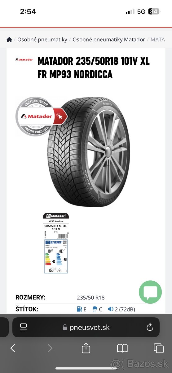 R18 235/50 V XL 101V