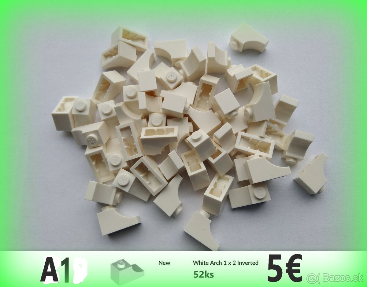 A1 Lego® Originál diely, biele (nové, nehrané 52ks)