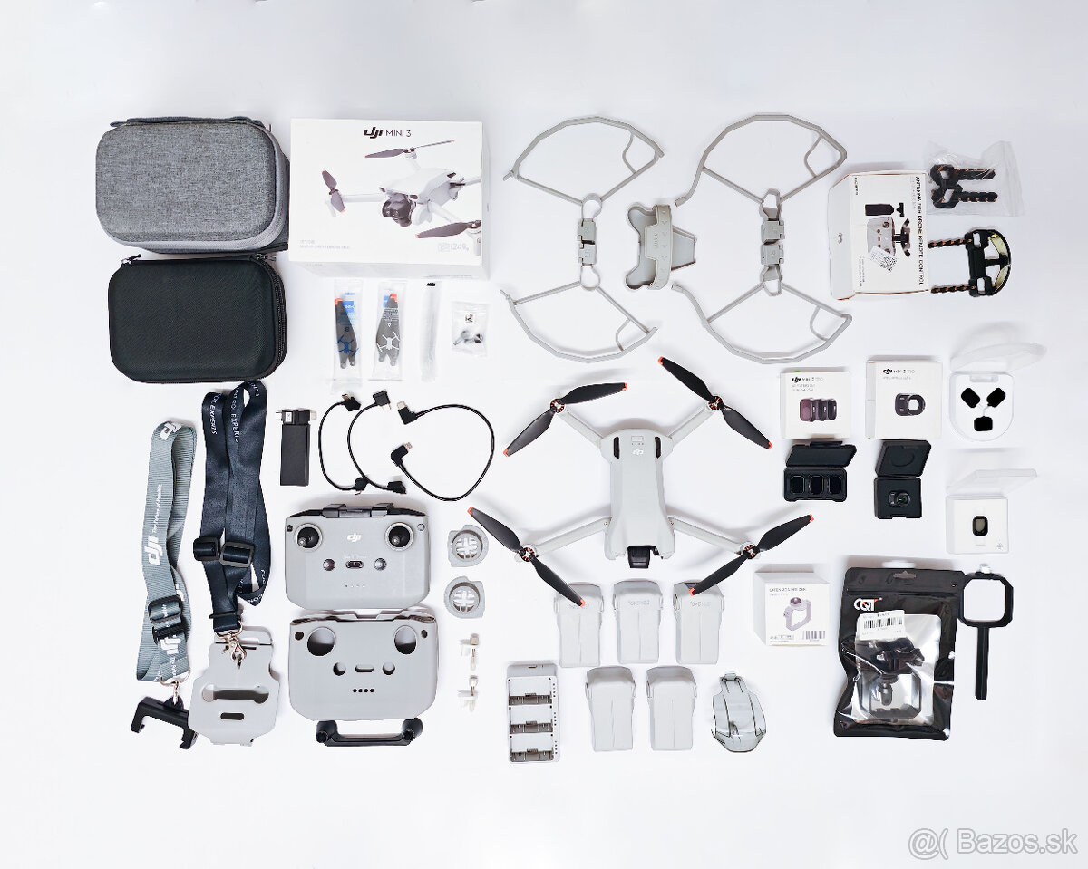 DJI Mini 3 (záruka 12/2025) + 5 batérií + príslušenstvo