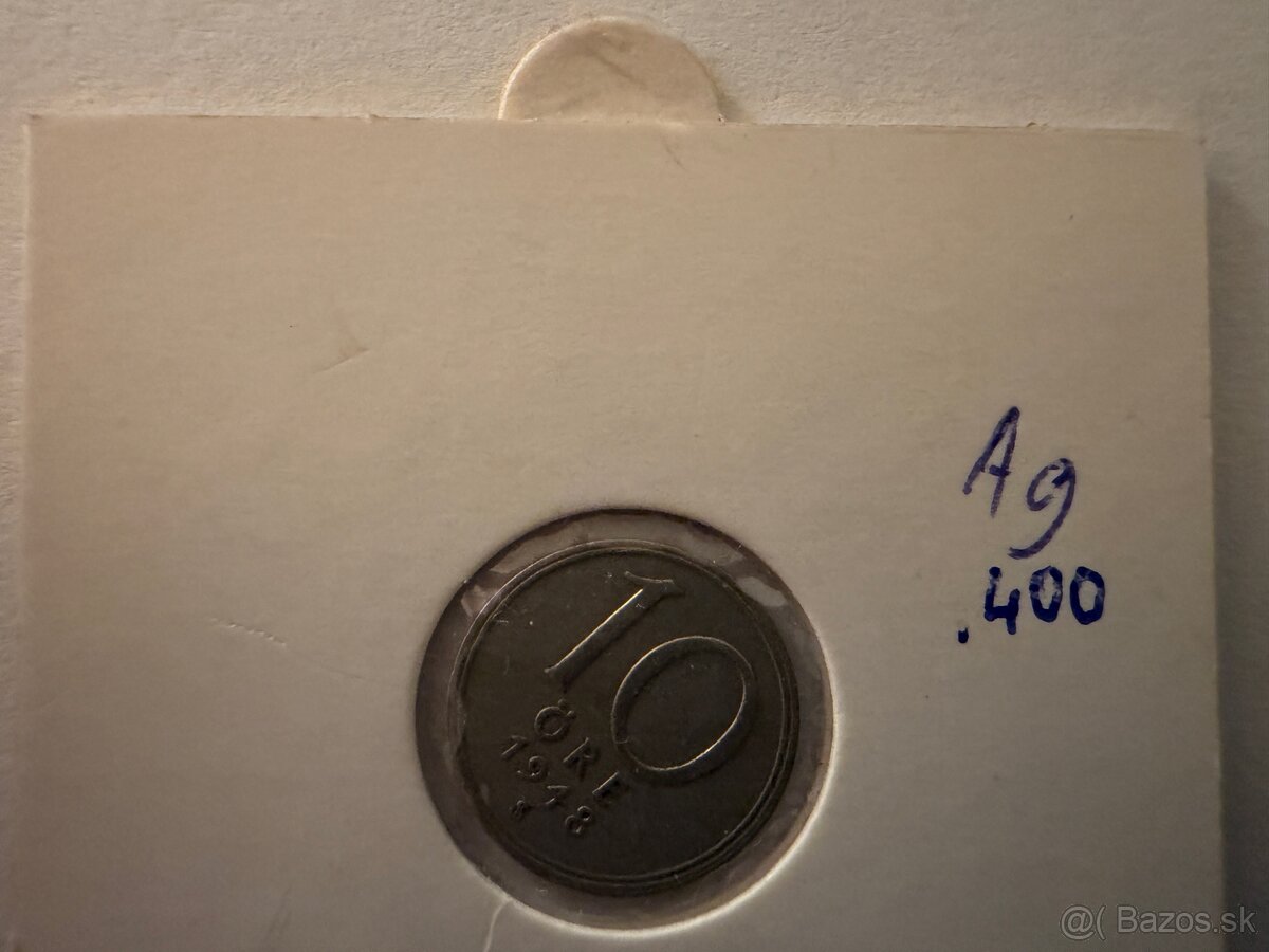 Strieborná minca 1948 Švédsko 10 Öre (0.400 Ag)
