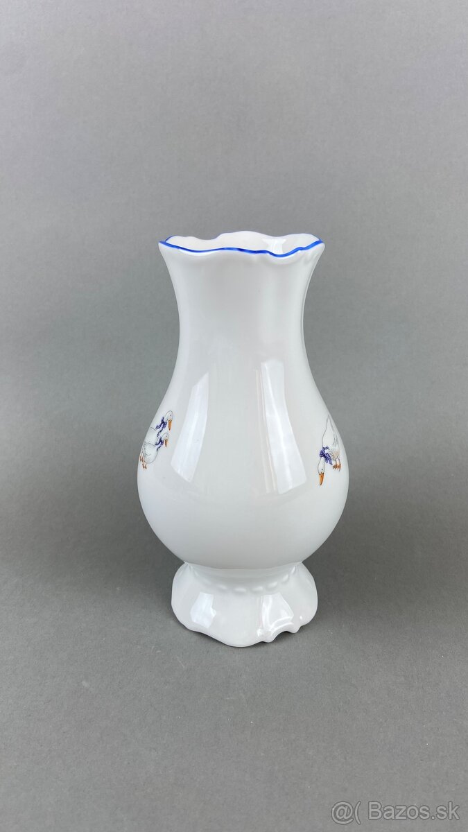 Váza s motívom husí, modrá linka, MZ