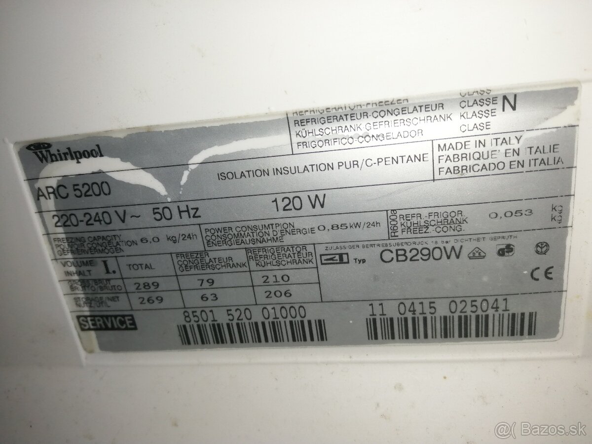 Funkčný motor z chladničky Whirpool ARC 5200