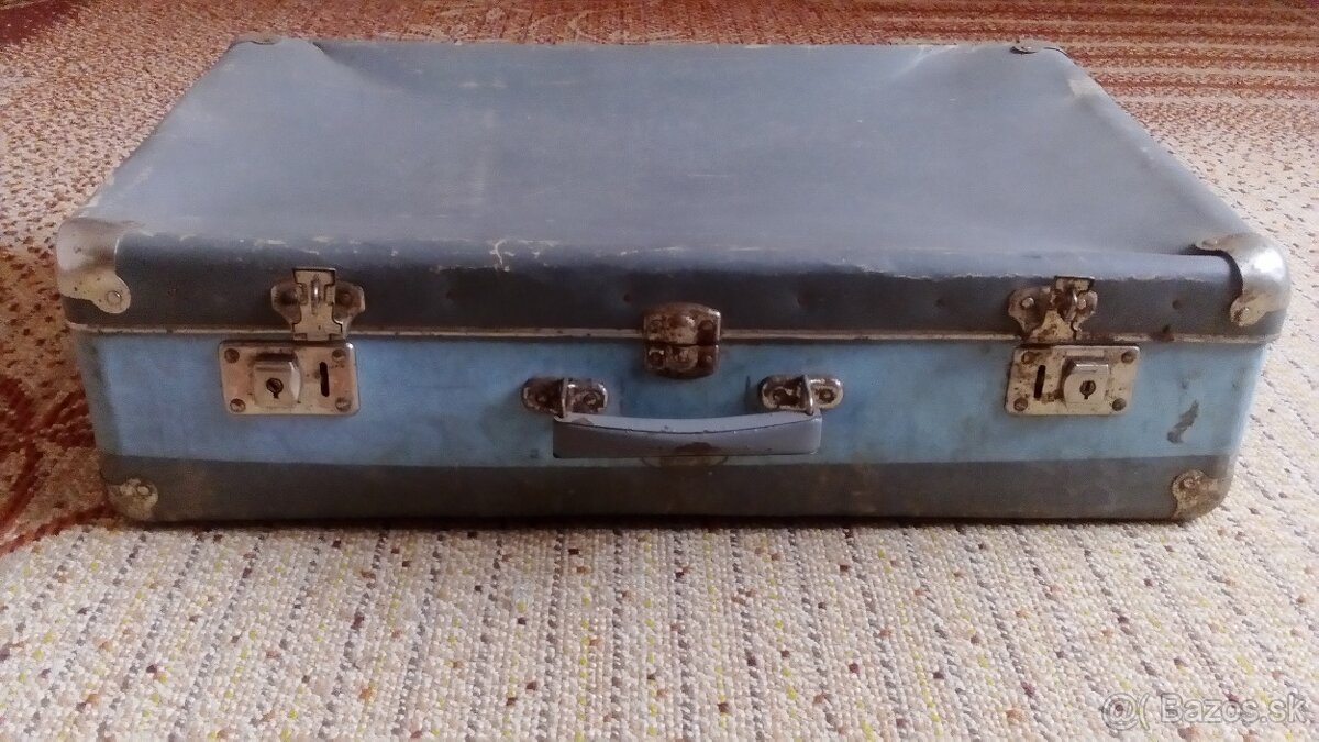 Retro kufor modro-sivý