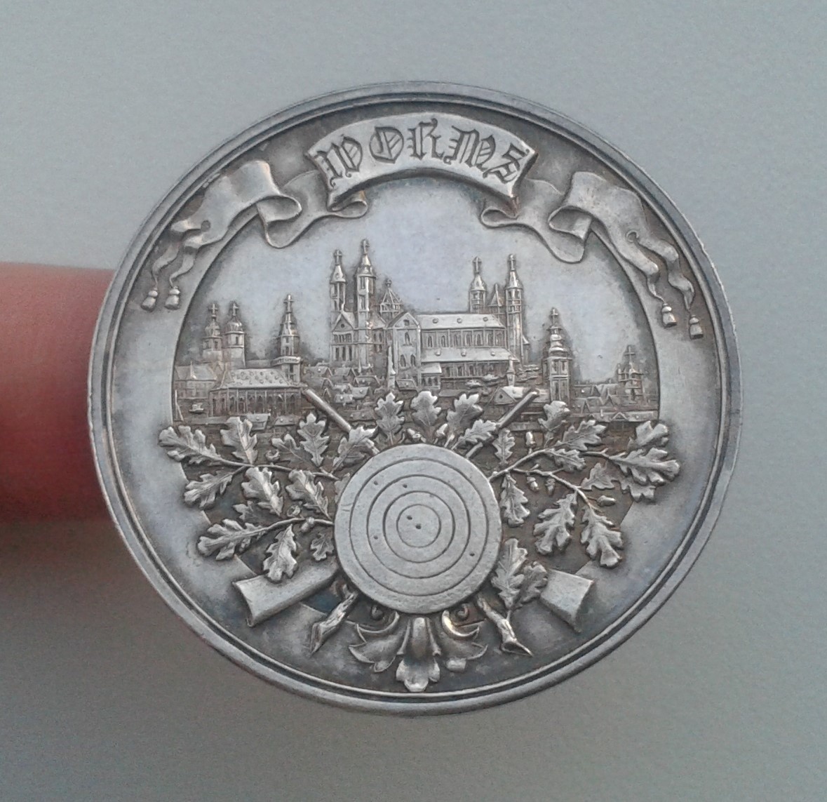 Strelecká strieborna medaila Worms 1895