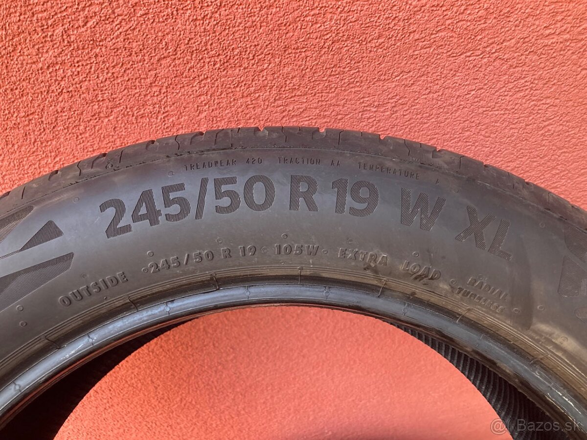 Predám sadu letných pneu Continental EcoContact 6 245/50/R19