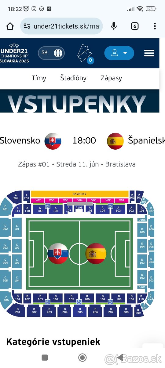 Slovensko - Španielsko U21 vstupenky