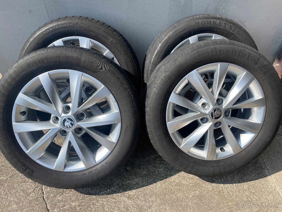Skoda octavia III alu disky + pneu 205/55/r16