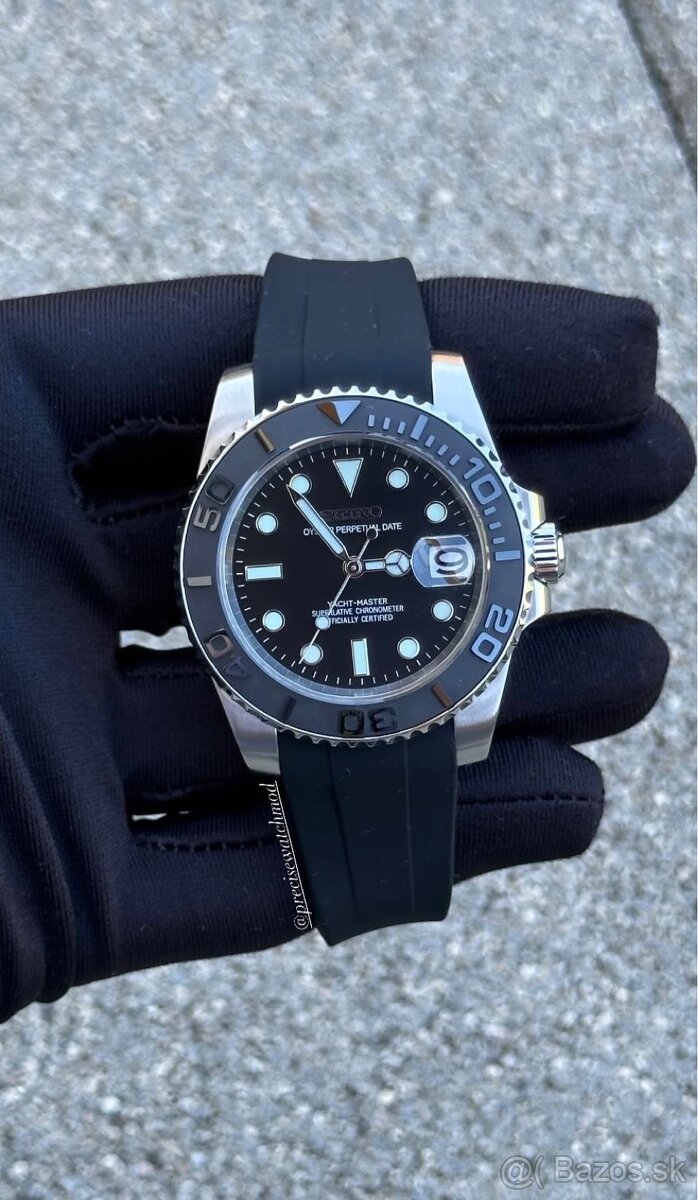 Seiko mod Yacht-Master Black