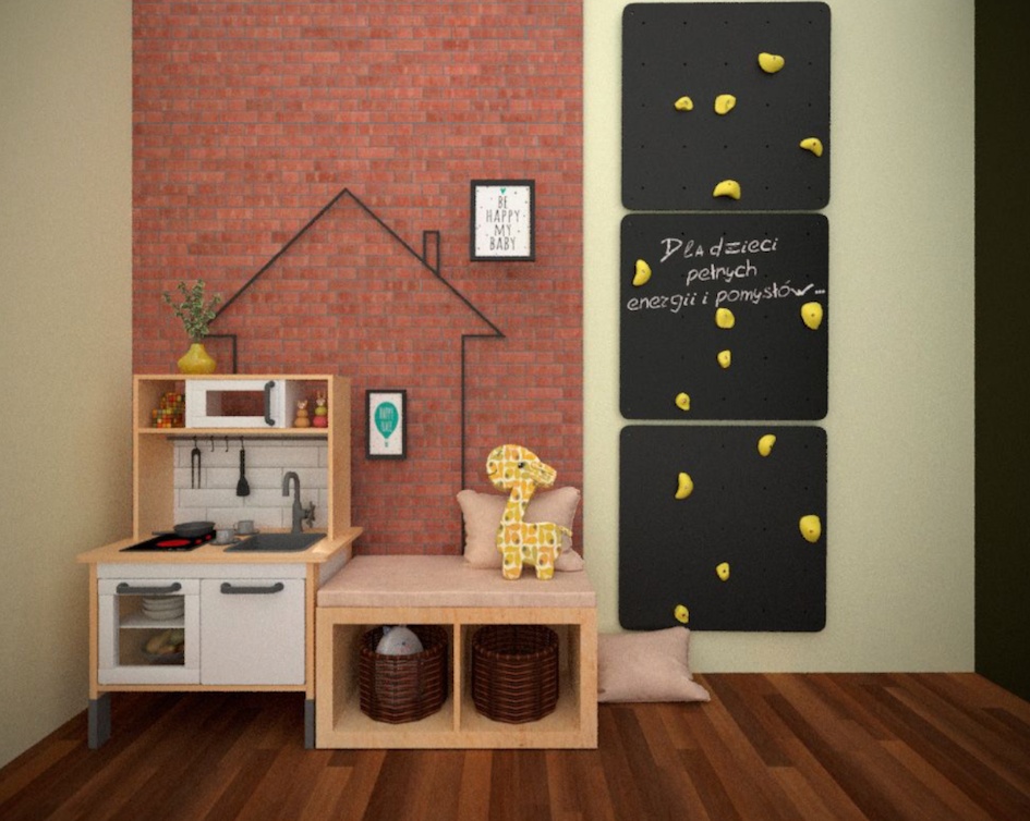 Lezecká stena pre deti štvorcová / tabuľová