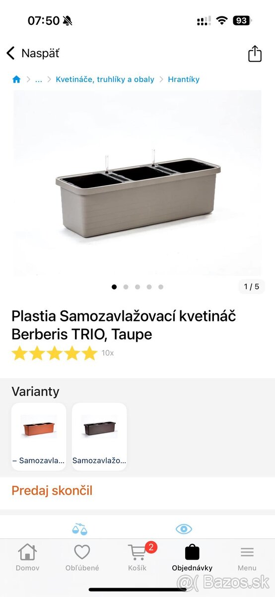 Samozavlažovací trojkvetináč Plastia Berberis TRIO