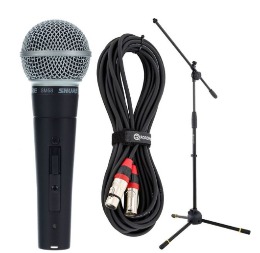 Predám 4x mirofón aj so stojanom Shure SM58 Quality Bundle.