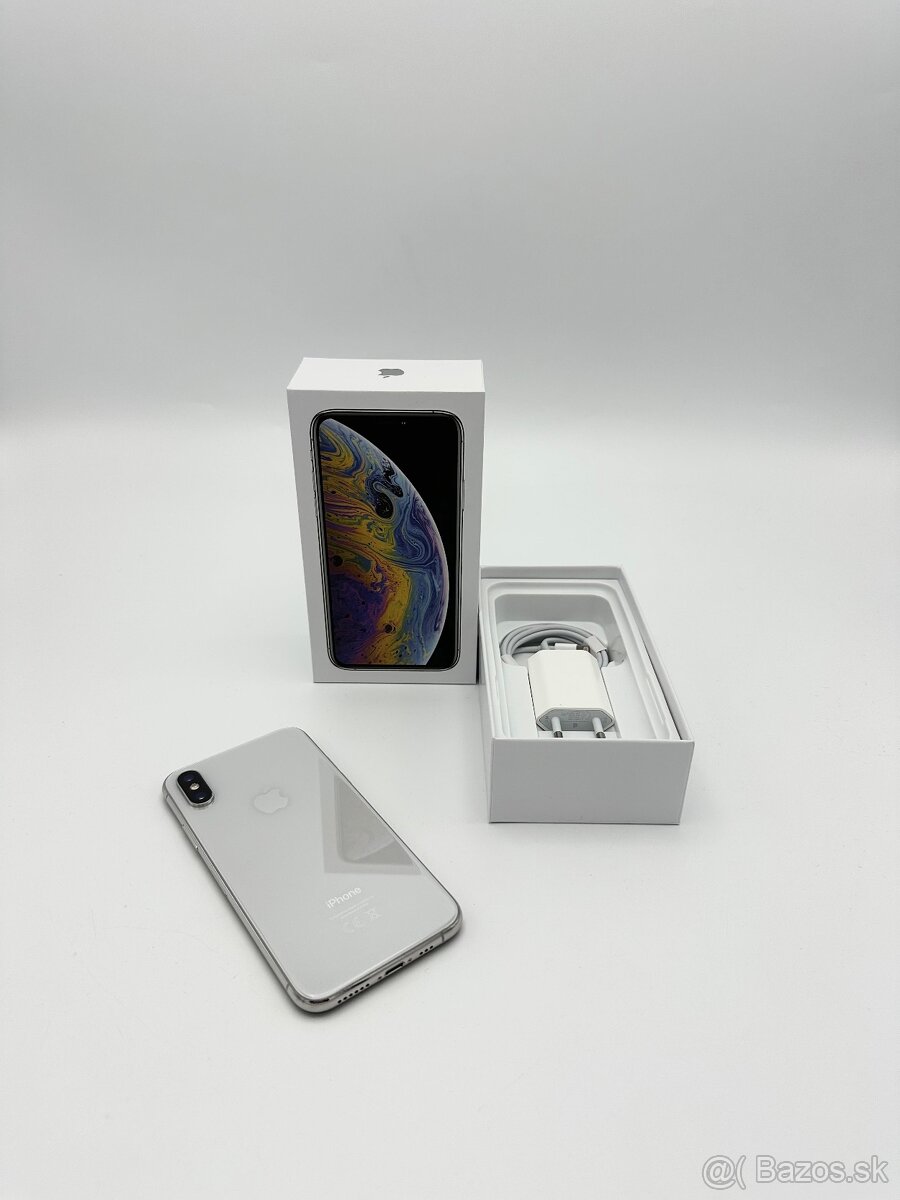 Apple iPhone XS 64GB Silver 100% Zdravie Batérie TOP Stav