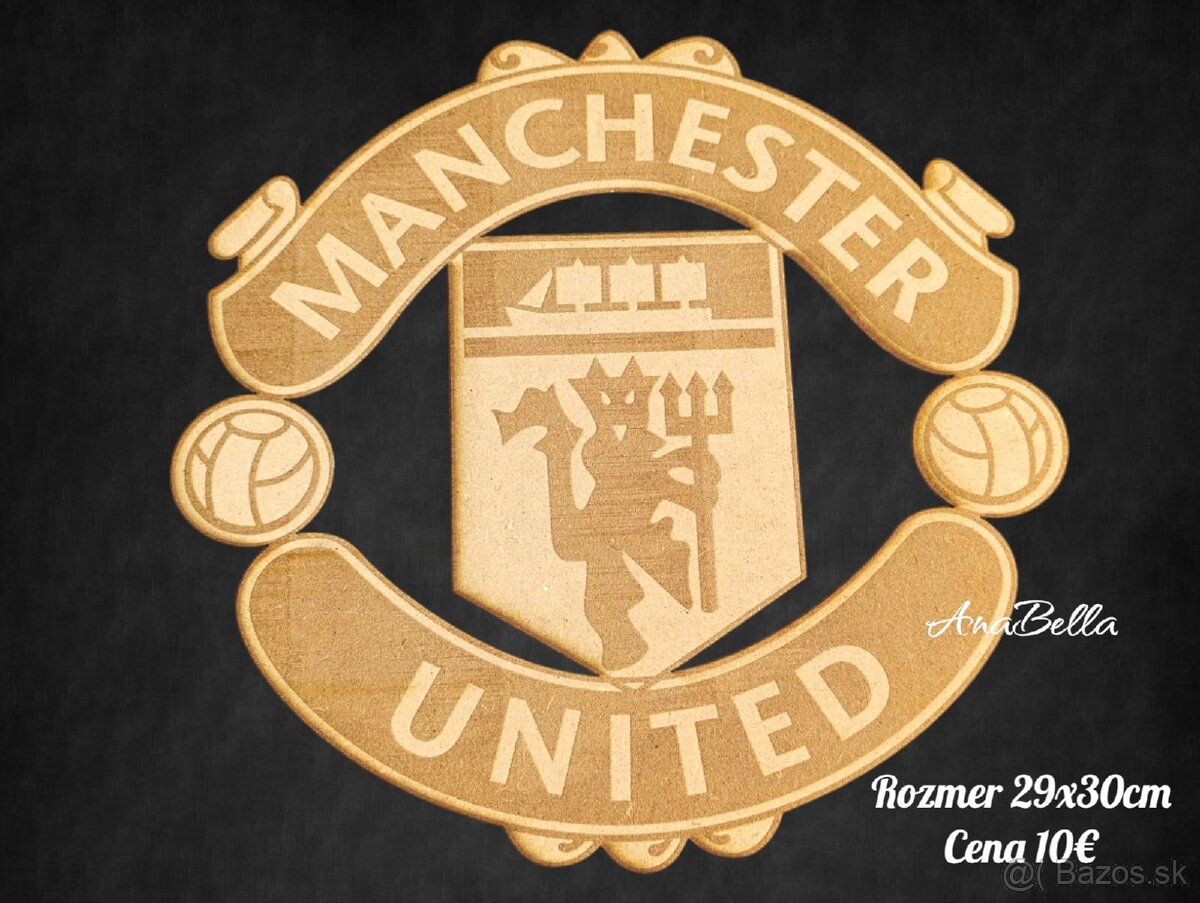 Drevené logo Manchester United
