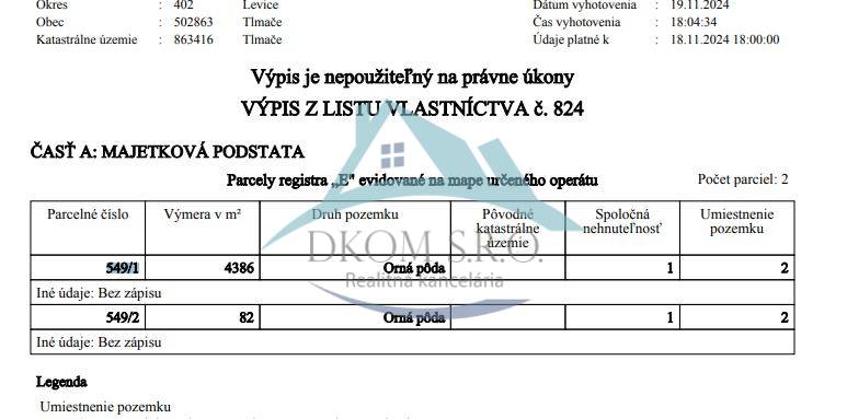 Na predaj investičný pozemok 4468m2