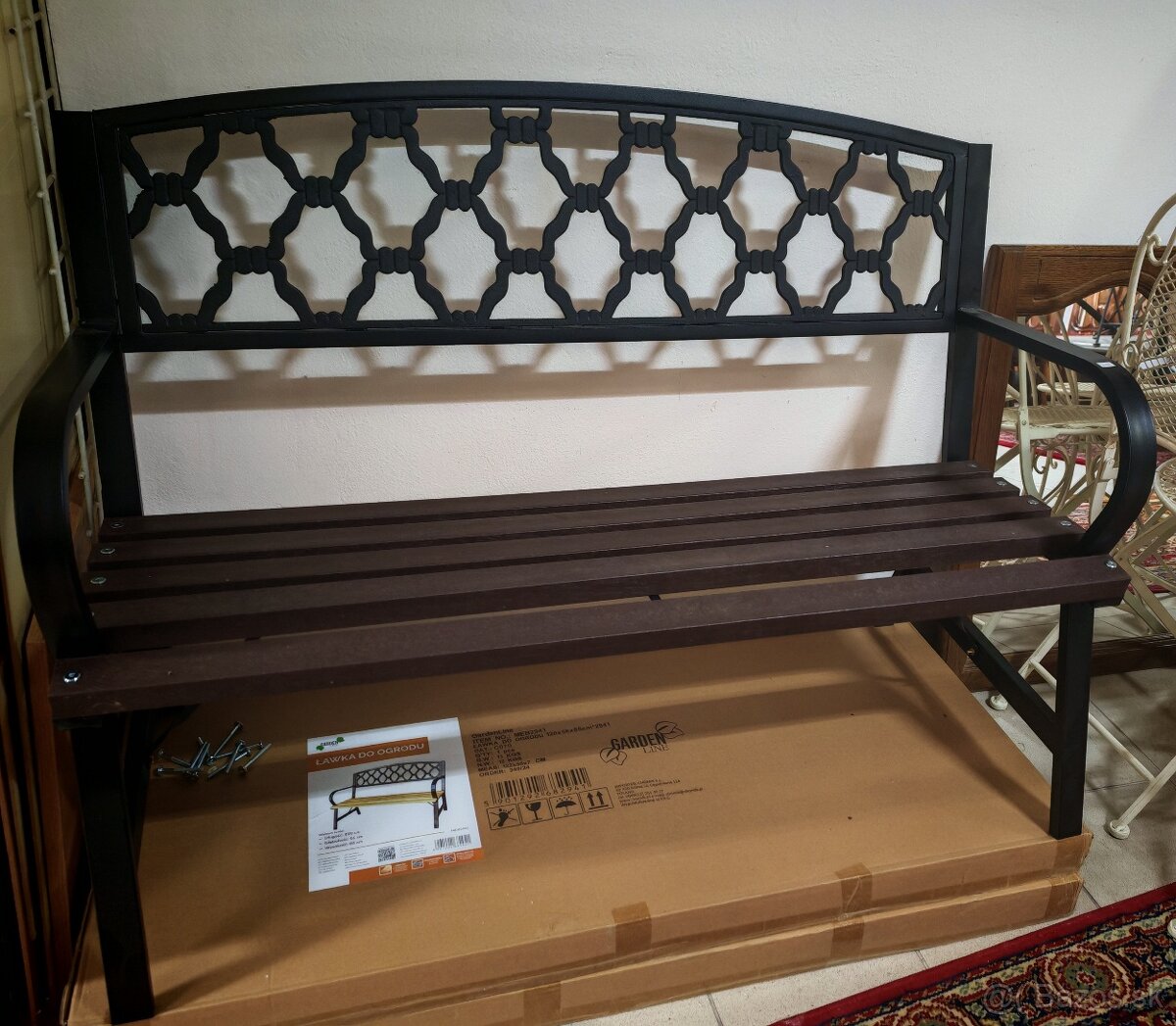 Lavička kov +plast sedák