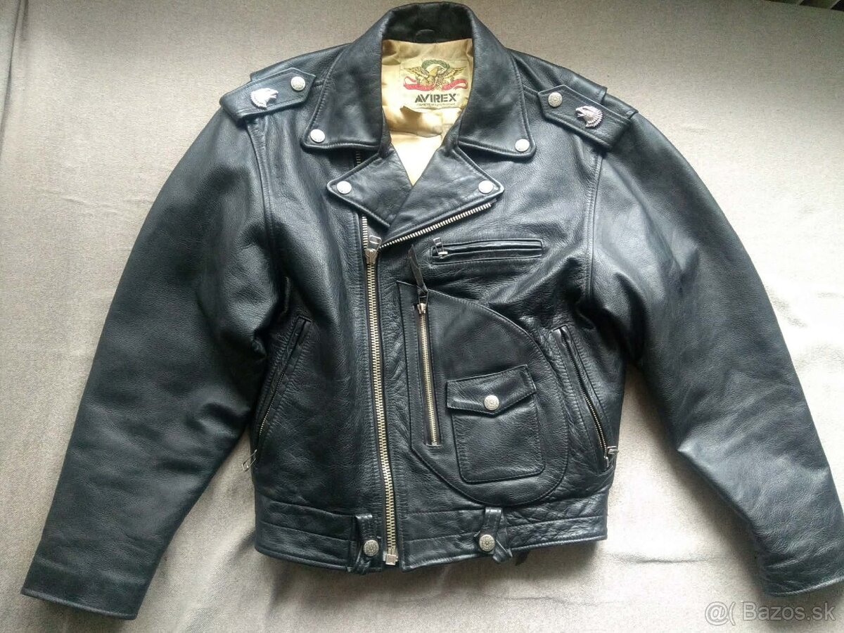 Pánska kožená bunda Avirex sidovka/krivak M/L
