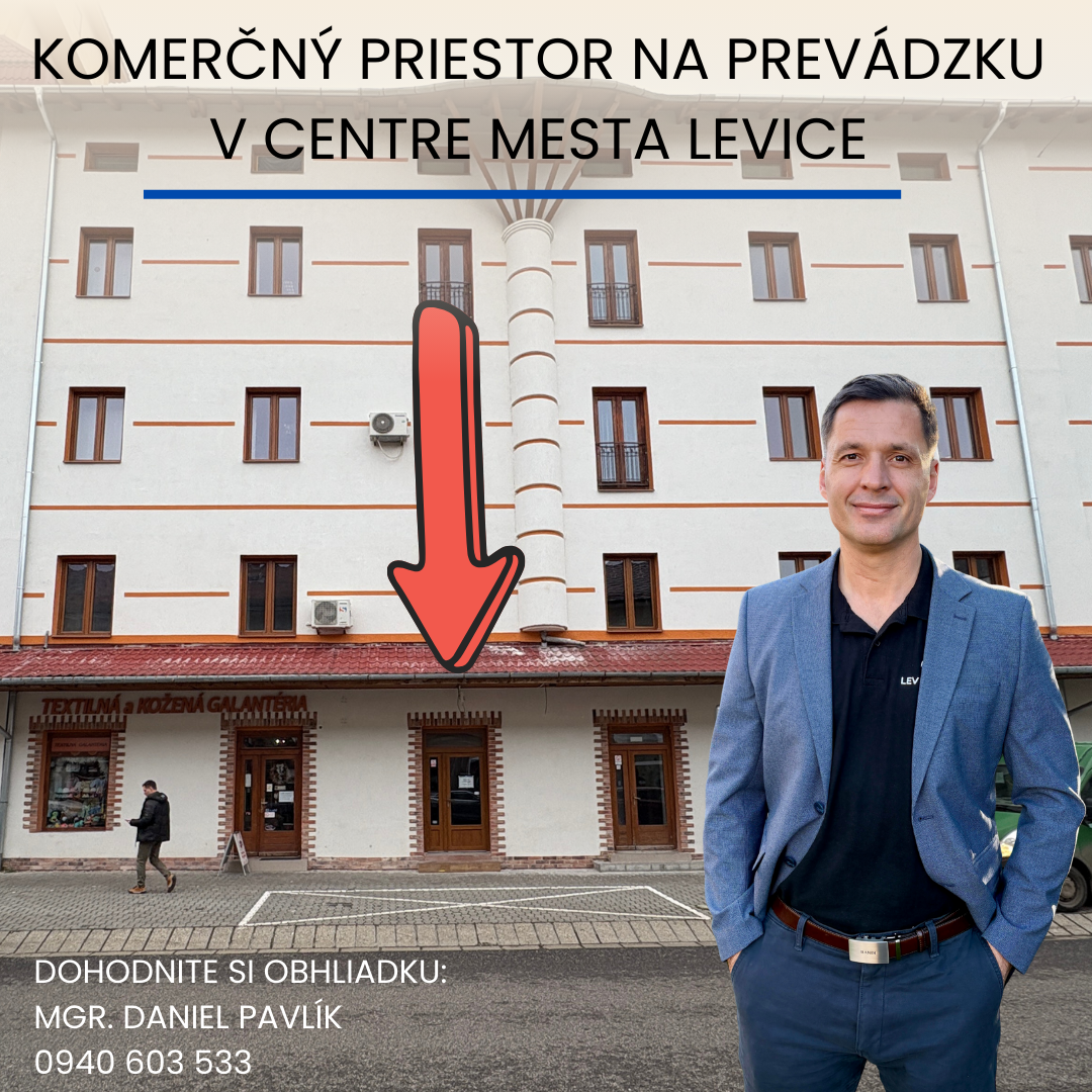 Komerčný priestor na prevádzku v centre mesta Levice