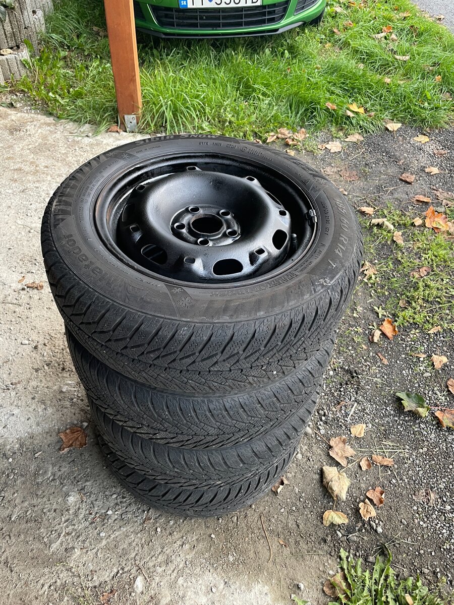 Plechové disky Škoda + Zimné pneumatiky 185/60 R14 (5x100)
