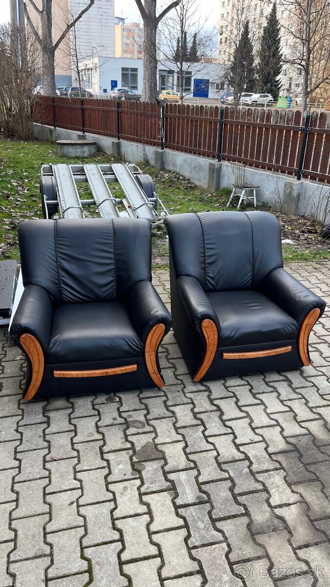 Kožené kreslo/gauč 2ks