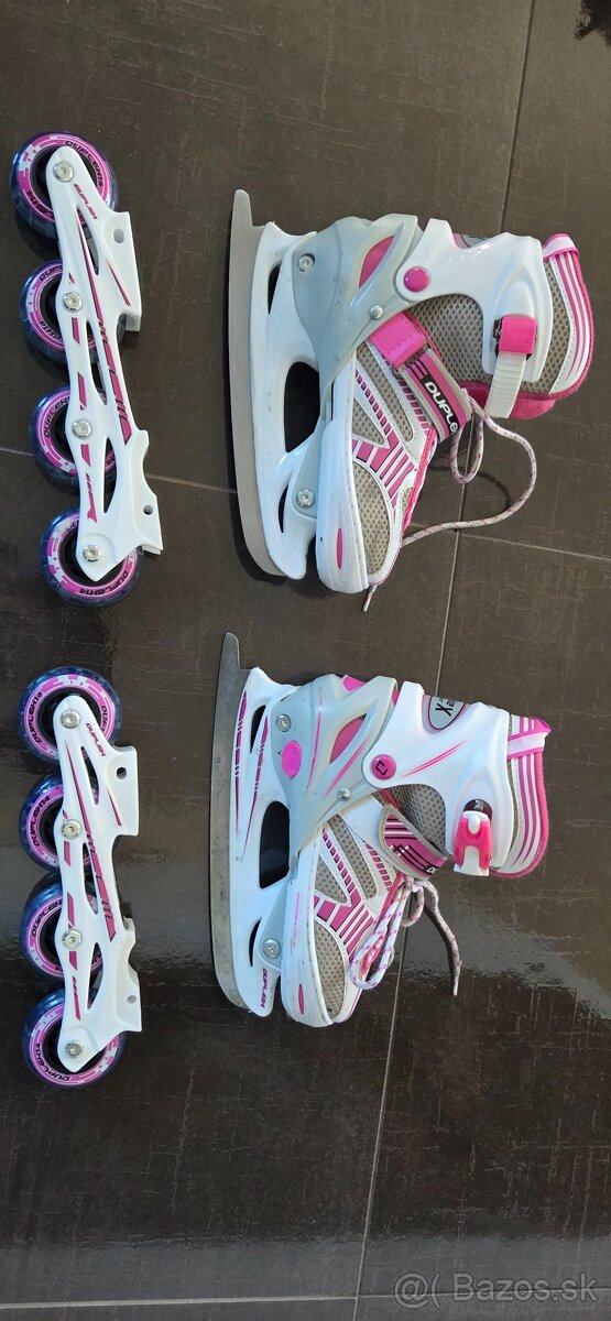 Detské dievčenské nastaviteľné korčule