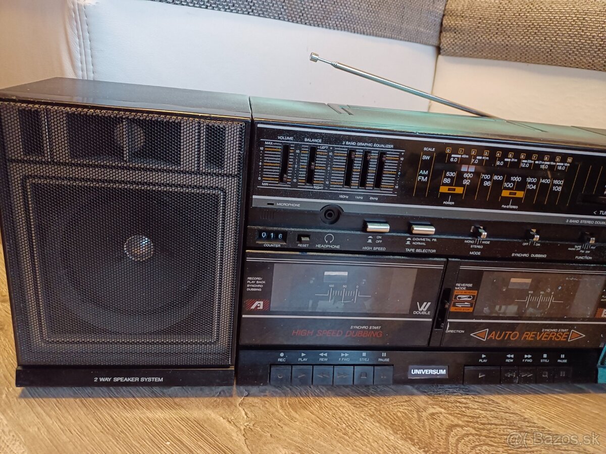 Universum CTR4673 reverse radiomagnetofon retro 2 kazeťák