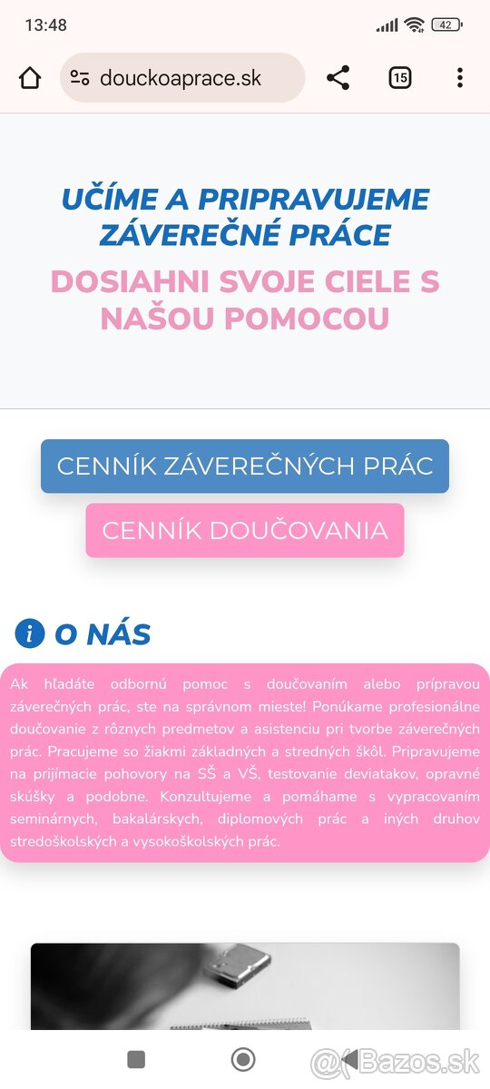 Doučovanie a záverečné práce