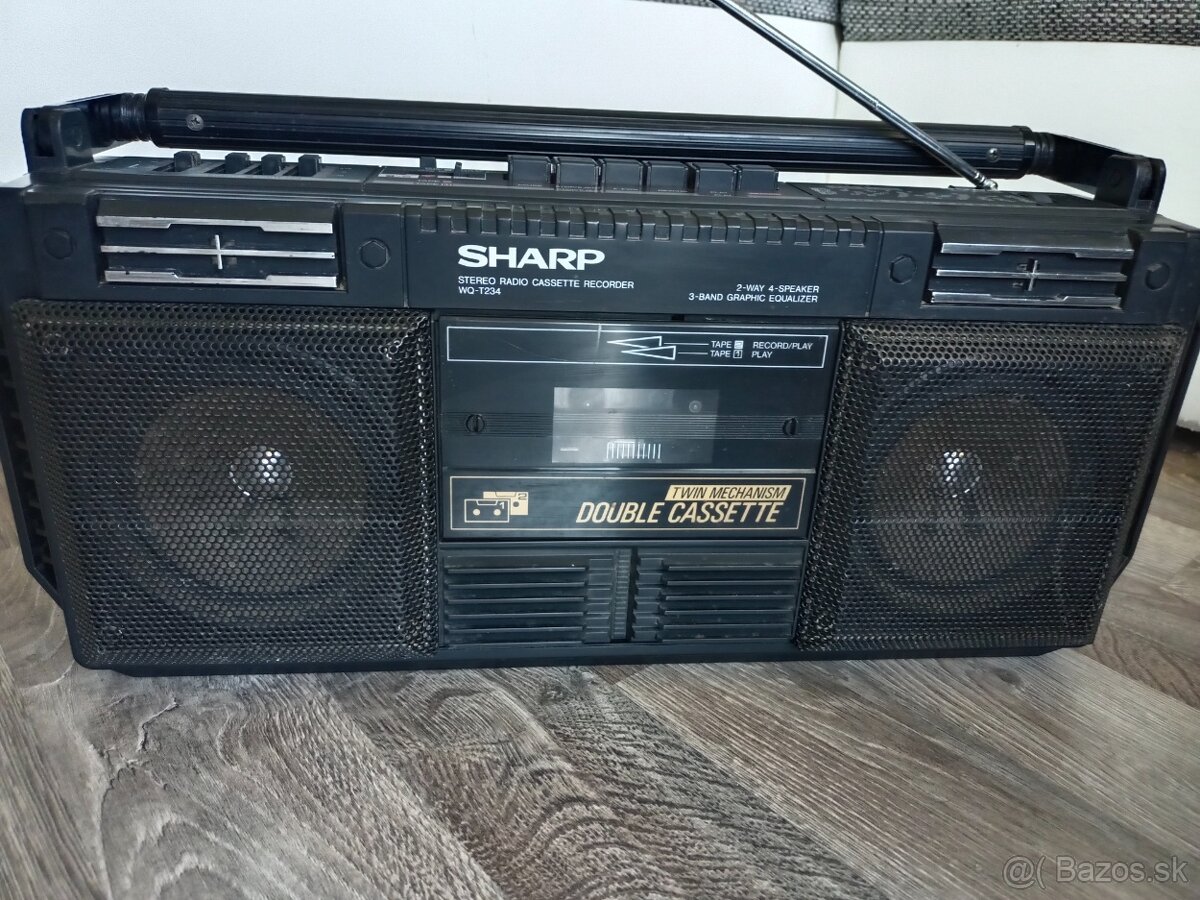 Sharp WQ234 bk, radiomagnetofon retro 2 kazeťák