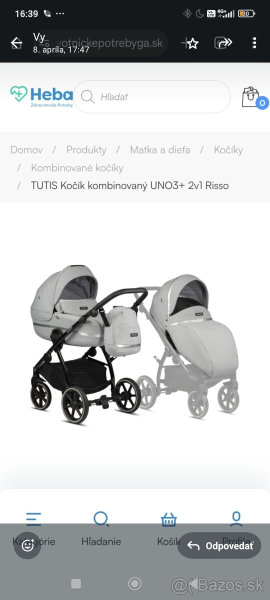 Kočiar Tutis Uno 3+ 2 v 1 Košice Presov