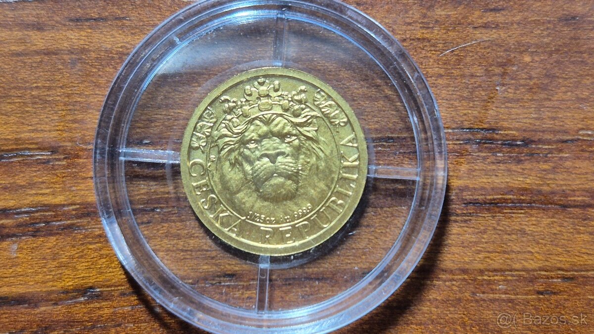 Český lev 2022 investičné zlato 1/25 oz