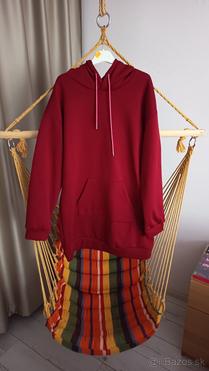 Dámska predĺžená mikina Xl nová bordová