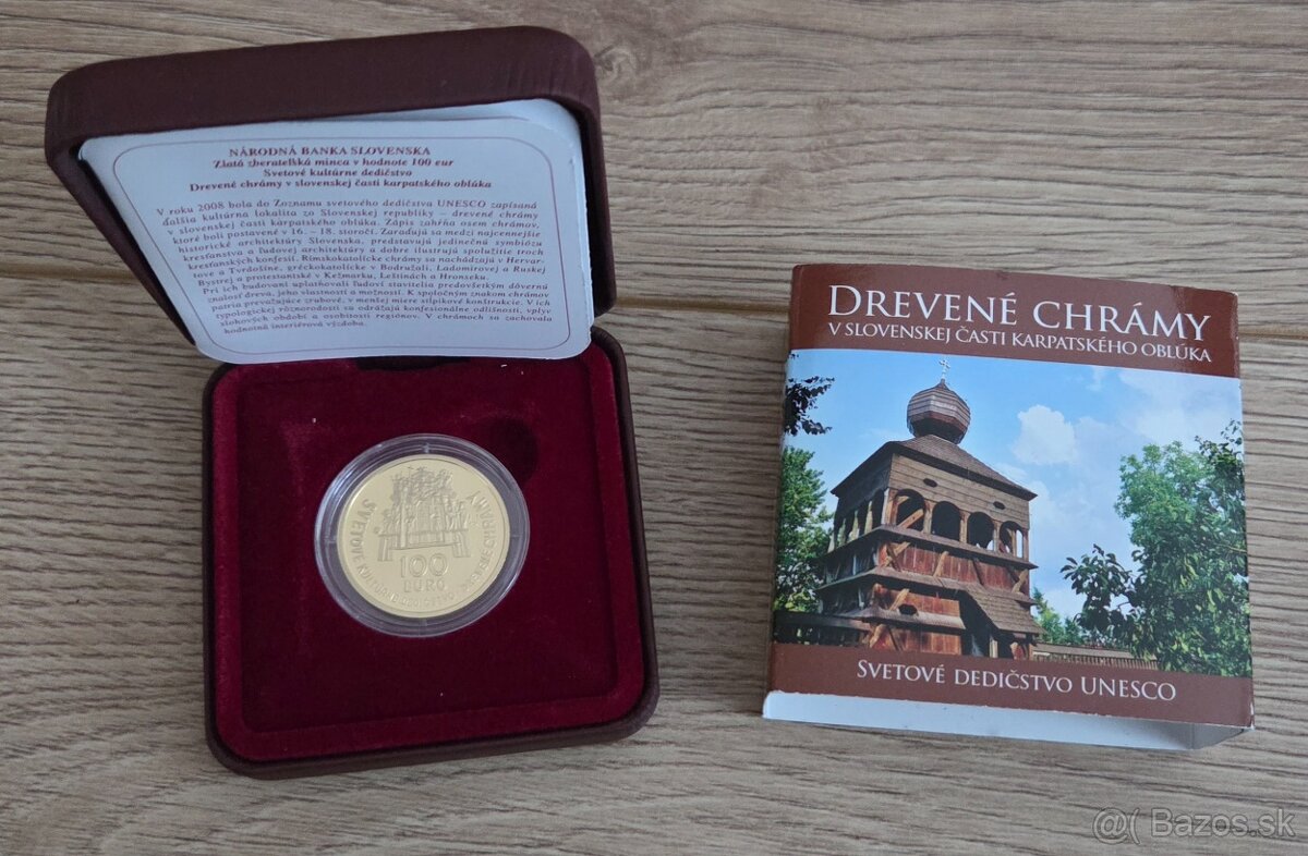 Zlatá zberateľská minca 100 € Drevene Chramy 2010