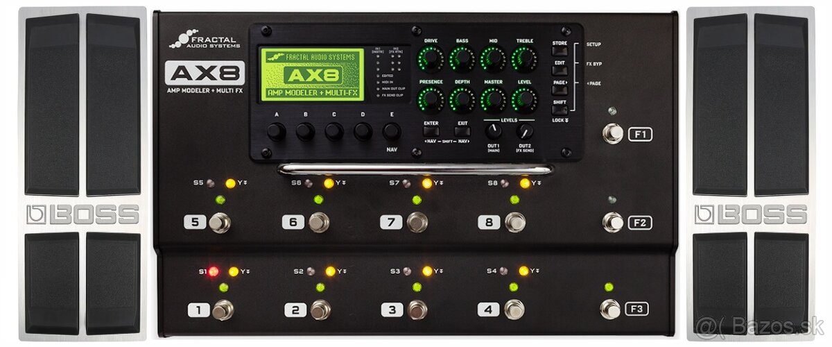 Fractal AX8 + Headrush FRFR112 + 2 x Boss FV