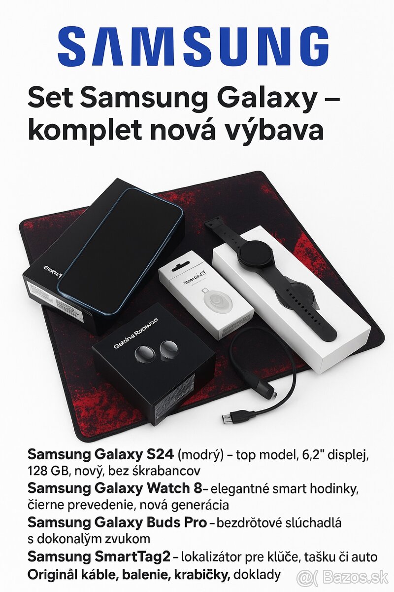 Samsung Galaxy set – S24 + Watch 8 + Buds Pro + SmartTag2