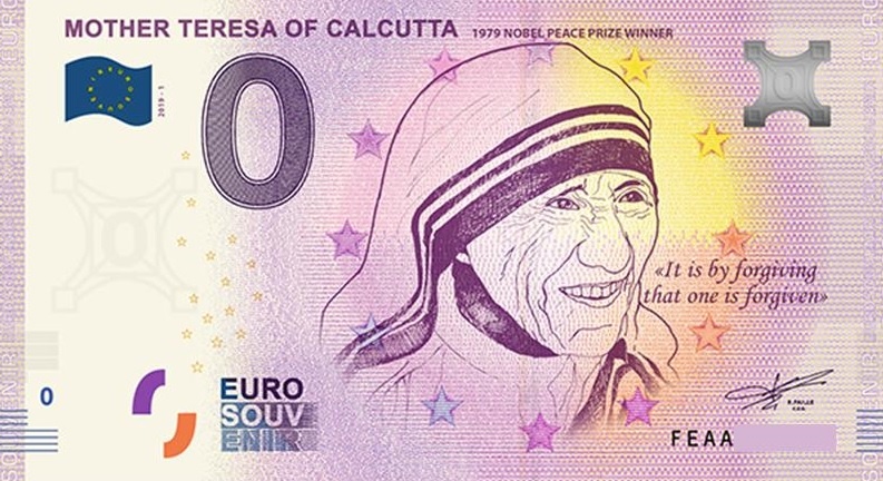 0 euro bankovka - MATKA TEREZA.